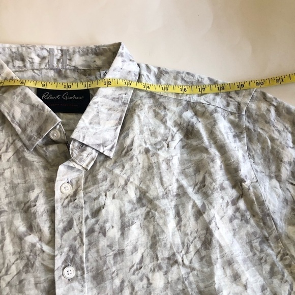 Robert Graham Marbella Short Sleeve Linen Blend Button-Up Shirt NWOT Plus Sz 3XL - Picture 14 of 16